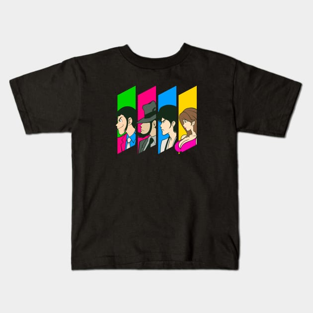 214 Jigen Family Kids T-Shirt by Yexart